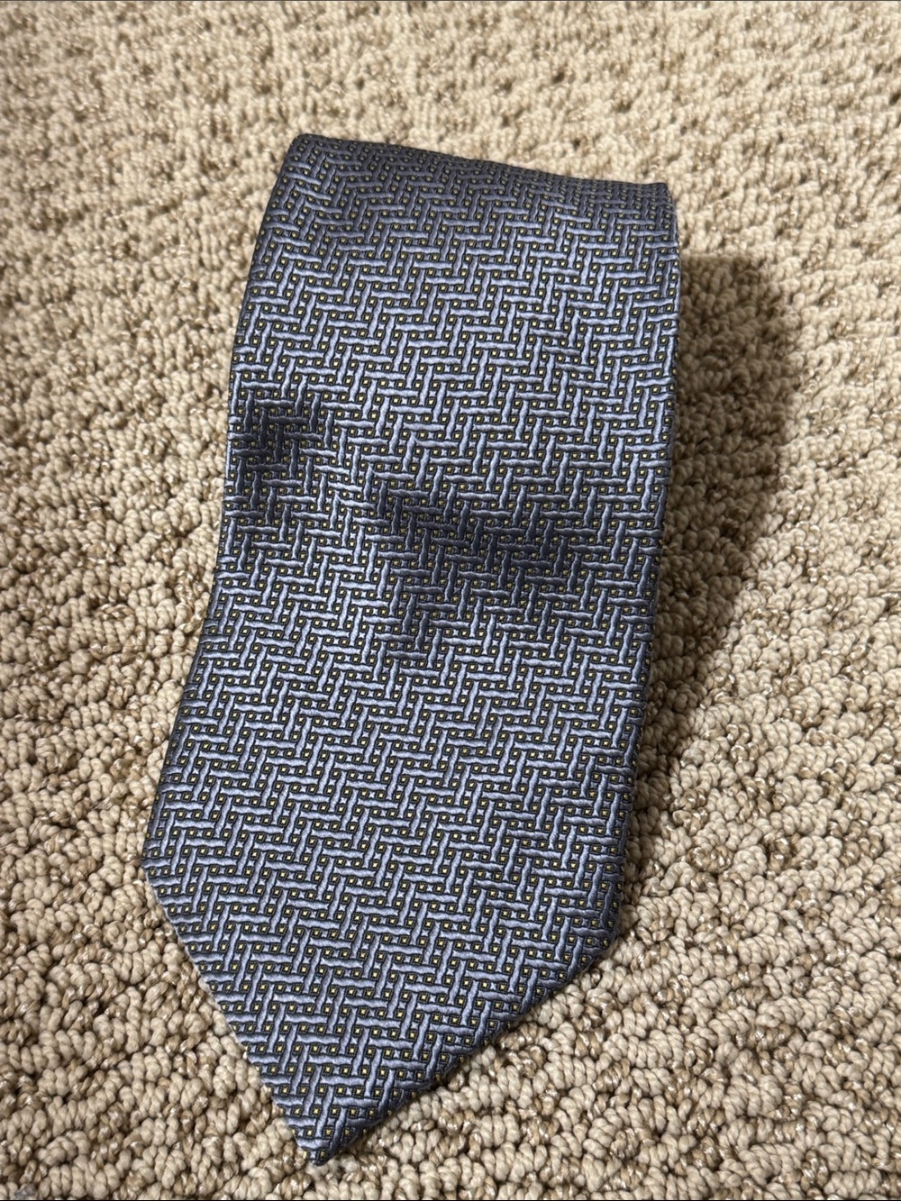 Valentino Blue Geometric Silk Tie